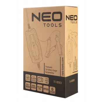NEO TOOLS 11-890 Αυτόματος φορτιστής μπαταρίας 2A/35W για μπαταρίες μολύβδου-οξέος, AGM, gel 12V 4-60Ah