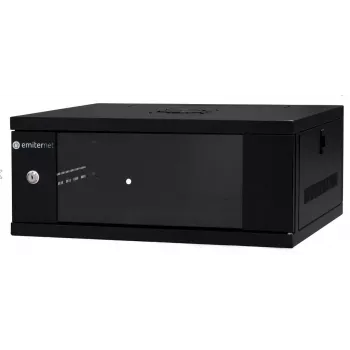EMITER EM/SH02B5404-08 Ερμάριο δικτύου τοίχου 19 ιντσών 4U 550x450x230 mm πόρτα γυαλιού