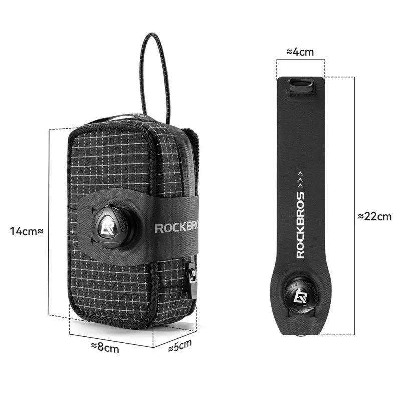 Rockbros P010 Τσάντα σέλας πολυλειτουργική με θήκη μπουκαλιού - μαύρη