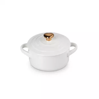 Μίνι κατσαρόλα LE CREUSET κεραμικό σκεύος Ø10cm λευκό
