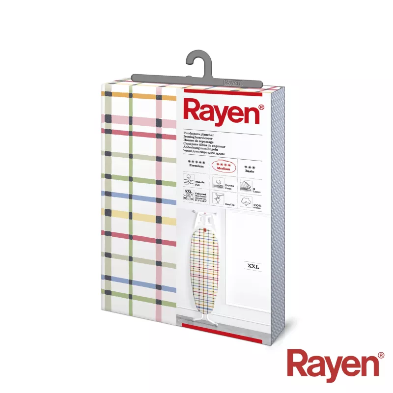 RAYEN Κάλυμμα σιδερώστρας υφασμάτινο Medium XXL Easyclip 150x55cm