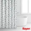 RAYEN Κουρτίνα μπάνιου 180x200cm λευκό/μπλε, πολυεστέρας