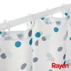 RAYEN Κουρτίνα μπάνιου 180x200cm λευκό/μπλε, πολυεστέρας