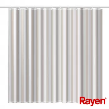 RAYEN Κουρτίνα μπάνιου 180x200cm λευκό/μπεζ, PEVA