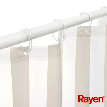 RAYEN Κουρτίνα μπάνιου 180x200cm λευκό/μπεζ, PEVA