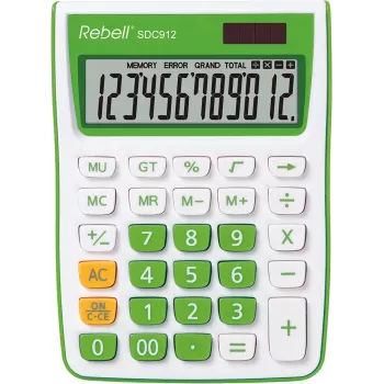 REBELL RE-SDC912GR BX Ημι-επιτραπέζια αριθμομηχανή τσέπης 12 ψηφίων Dual Power γκρι