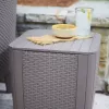 KETER Τραπέζι κήπου/κουτί αποθήκευσης Luzon Flat Wicker μπεζ