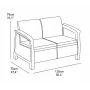 KETER Καναπές κήπου διθέσιος Corfu Love Seat καφέ