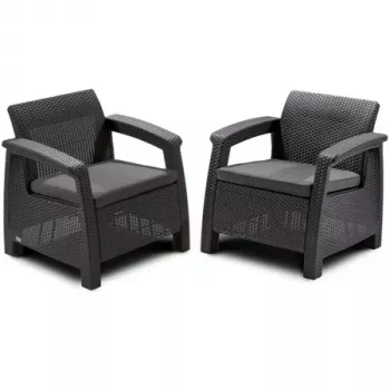 KETER Καρέκλες κήπου Corfu Duo Set γκρι