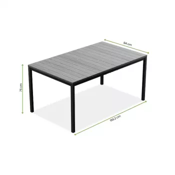 KETER Τραπέζι κήπου Deco Porto Nova 160 όψη ξύλου φλαμουριάς/μαύρο