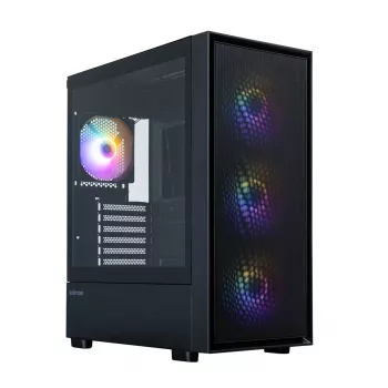 Zalman S6 ATX Mid Tower Κουτί PC, 3 x 140mm + 1 x 120mm Fixed RGB ανεμιστήρες, Tempered Glass, Μαύρο