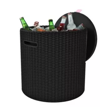 KETER Τραπέζι κήπου/κουτί αποθήκευσης Cool Stool καφέ