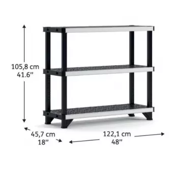KETER Ράφι 3 επιπέδων Fused 122,1x45,7x105,8cm μαύρο