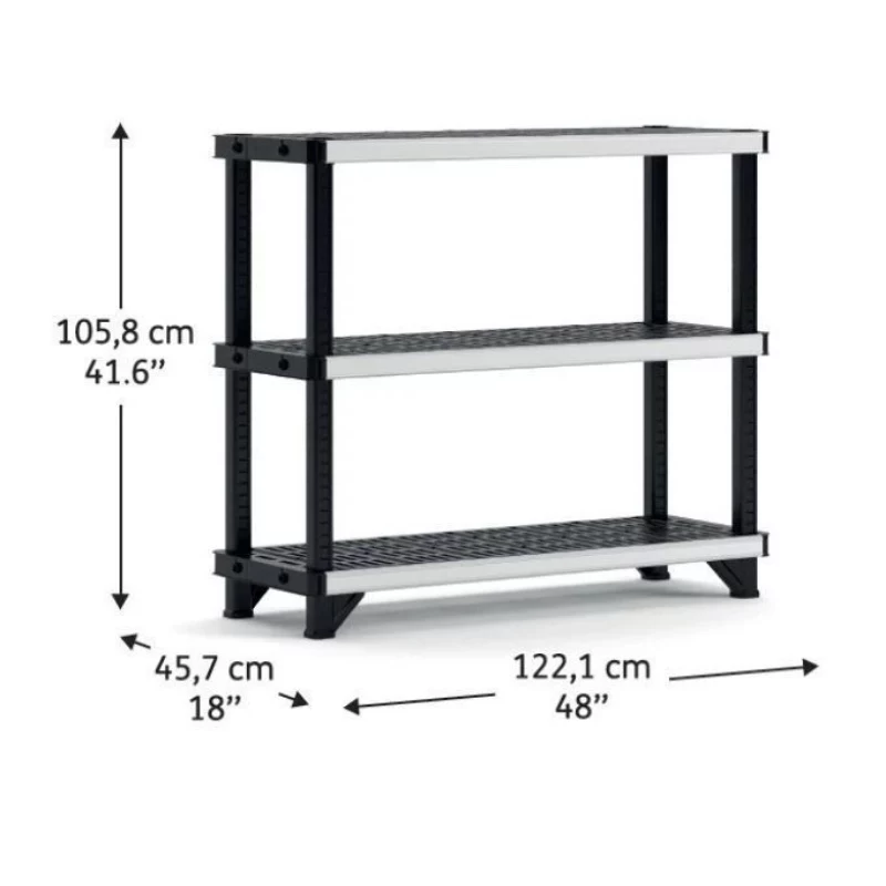 KETER Ράφι 3 επιπέδων Fused 122,1x45,7x105,8cm μαύρο