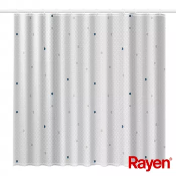 RAYEN Κουρτίνα μπάνιου 180x200cm λευκή, Πολυεστέρας