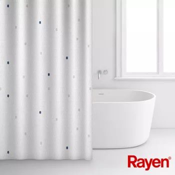 RAYEN Κουρτίνα μπάνιου 180x200cm λευκή, Πολυεστέρας
