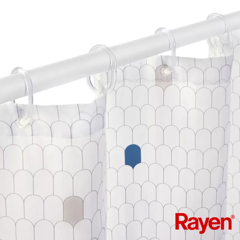 RAYEN Κουρτίνα μπάνιου 180x200cm λευκή, Πολυεστέρας