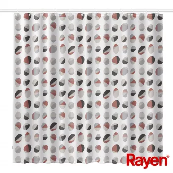 RAYEN Κουρτίνα μπάνιου 180x200cm λευκή/ριγωτή, PEVA