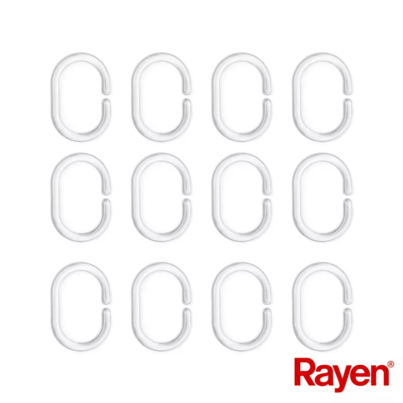 RAYEN Κουρτίνα μπάνιου 180x200cm λευκή/ριγωτή, PEVA
