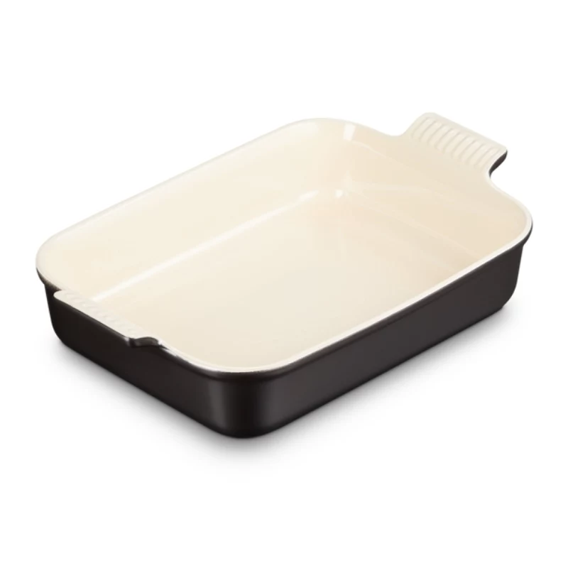 Le Creuset Rectangular Heritage Stoneware 32x24cm / 4L μαύρο