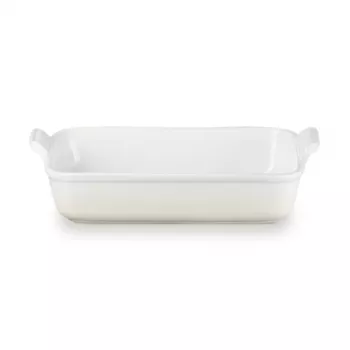 Le Creuset ορθογώνιο κεραμικό σκεύος ψησίματος Heritage 32x24cm / 4L λευκό
