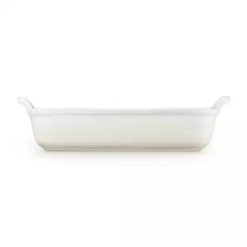 Le Creuset ορθογώνιο κεραμικό σκεύος ψησίματος Heritage 32x24cm / 4L λευκό