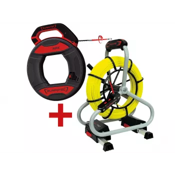 RUNPOTEC 11120 Σετ ράβδου διέλευσης καλωδίων από fiberglass με κεφαλή Runpo 5, 30 m, αντοχή έλξης 130 kg, σπείρωμα RTG Ø 6 mm