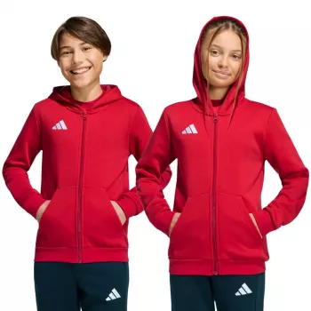 adidas Entrada 26 Full Zip Hoodie παιδικό φούτερ κόκκινο KH1781 116cm