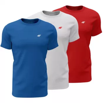 Ανδρικό T-Shirt 4F M4482 συσκευασία 3 τεμ. μπλε, λευκό, κόκκινο 4FWSS26TTSHM4482 90S 3XL