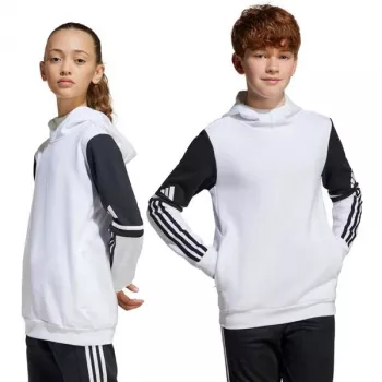 Παιδικό φούτερ με κουκούλα adidas Squadra 25 Sweat Hoody λευκό JD4807 128cm