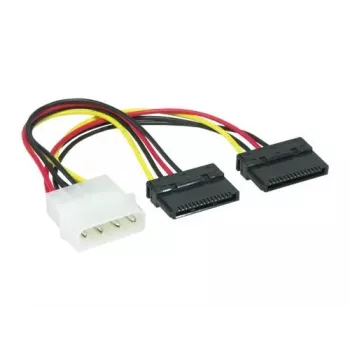 EXSYS Καλώδιο τροφοδοσίας SATA Y 4-Pin Molex σε 2x 15-Pin SATA, 15cm EX-K3611