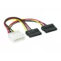 EXSYS Καλώδιο τροφοδοσίας SATA Y 4-Pin Molex σε 2x 15-Pin SATA, 15cm EX-K3611