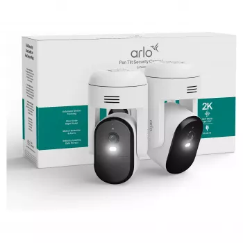Arlo Essential 3 2K PTZ Κάμερα Παρακολούθησης (Συσκευασία 2 τεμ., Λευκό)
