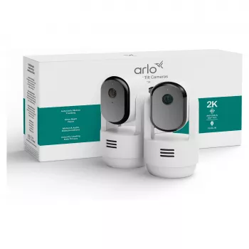Arlo Essential 3 2K Pan-Tilt-Zoom Κάμερα Παρακολούθησης Εσωτερικού Χώρου (Συσκευασία 2 τεμ., Λευκό)
