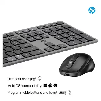HP 720 Multi-Device Ασύρματο σετ πληκτρολογίου και ποντικιού - Twilight Black 9T5A9AA#ABD