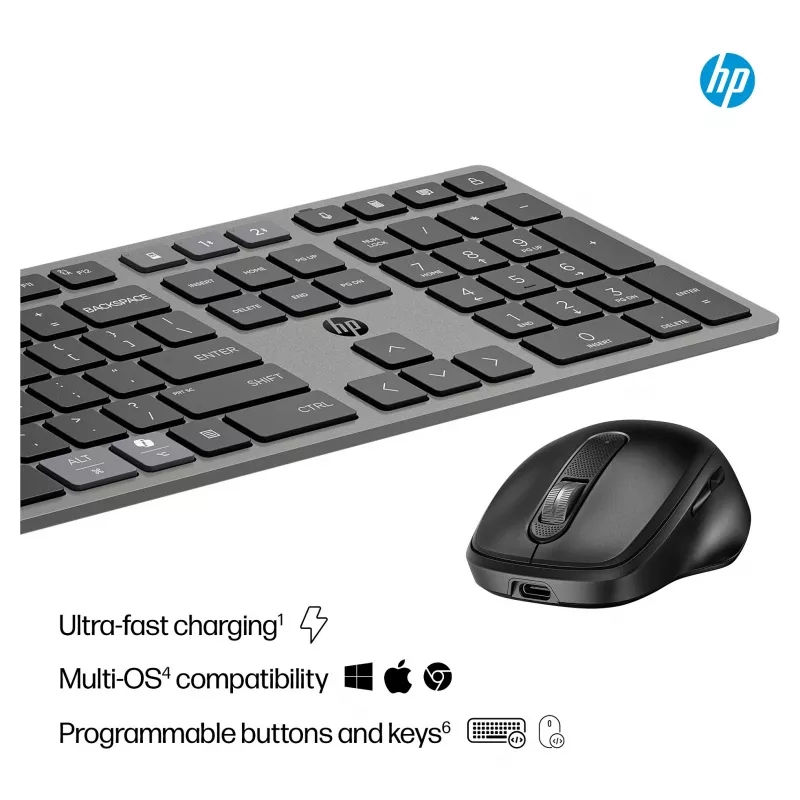 HP 720 Multi-Device Ασύρματο σετ πληκτρολογίου και ποντικιού - Twilight Black 9T5A9AA#ABD