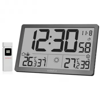 KIENZLE Jumbo NEO LCD Επιτοίχιο ρολόι καιρού γκρι