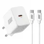 EFB Elektronik G301CE 30W USB-C GaN Σετ φορτιστή με καλώδιο USB-C 2m, Λευκό