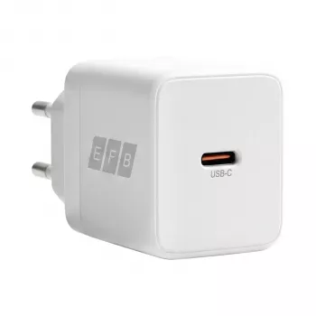 EFB Elektronik G301CE 30W USB-C GaN Σετ φορτιστή με καλώδιο USB-C 2m, Λευκό