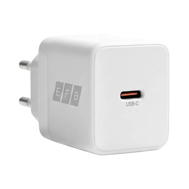 EFB Elektronik G301CE 30W USB-C GaN Σετ φορτιστή με καλώδιο USB-C 2m, Λευκό