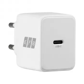 EFB Elektronik G201CE 20W USB-C GaN Σετ επιτοίχιου φορτιστή με καλώδιο USB-C 2m, PD3.0 & QC3.0, Λευκό