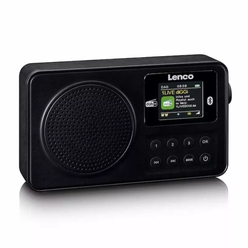 Lenco PDR-033BK φορητό ραδιόφωνο DAB+/FM με Bluetooth και επαναφορτιζόμενη μπαταρία - μαύρο