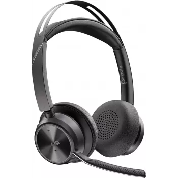 HP Poly Voyager Focus 2 USB-C Headset με προσαρμογέα USB-C/A και σταθμό φόρτισης (9T9J8AA)