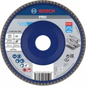 Bosch X571 Best for Metal δίσκος λείανσης με φύλλα 125 mm P80 ζιρκονίου 2608607338