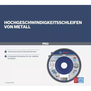Bosch X571 Best for Metal δίσκος λείανσης με φύλλα 125 mm P80 ζιρκονίου 2608607338