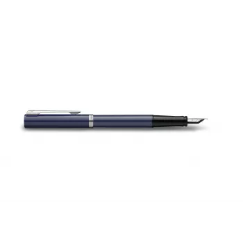 Waterman Impression Στυλό με πένα Λεπτή μύτη Μπλε βερνίκι Δακτύλιοι χρωμίου Κουτί δώρου 2225502
