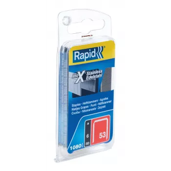 RAPID TOOLS Λεπτόσυρμα Συνδετήρες Τύπου 53, 6 mm, Ανοξείδωτος Χάλυβας, Μικρή Συσκευασία, σε Κάρτα με Euroloch, 1 τεμ. (40109509)