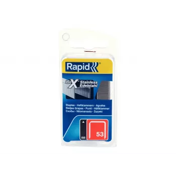 RAPID TOOLS Λεπτόσυρμα Συνδετήρες Τύπου 53, 6 mm, Ανοξείδωτος Χάλυβας, Μικρή Συσκευασία, σε Κάρτα με Euroloch, 1 τεμ. (40109509)