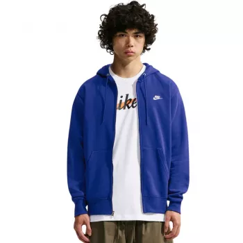 Nike Club Fleece Ανδρικό Μπλουζάκι με Κουκούλα Full-Zip Diffused Blue L