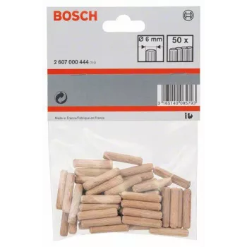 Bosch ξύλινα ούπα 6 mm x 30 mm, 50 τεμ. 2607000444